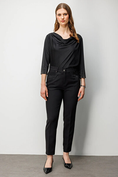 Ekol Pocket Stone Embroidered Skinny Leg Trousers 4026