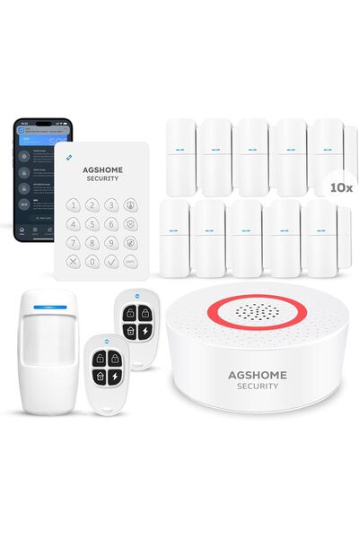 AGSHOME Alarmă wireless pentru casă, pachet de 15, sistem de securitate WiFi