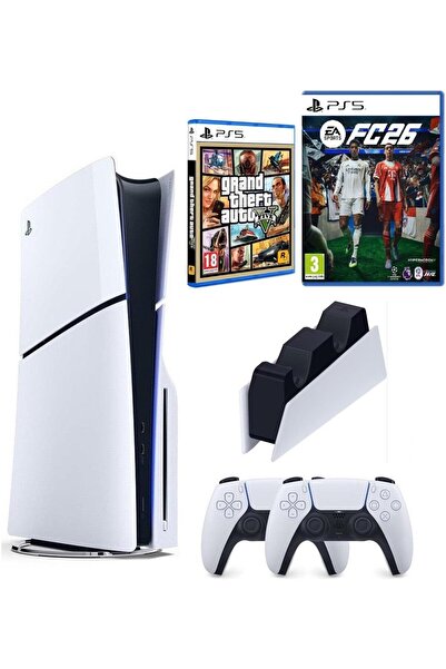 Sony Playstation 5 Slim cd ( BİLKOM GARANTİLİ ) +2.kol Dualsense +Şarj istasy...