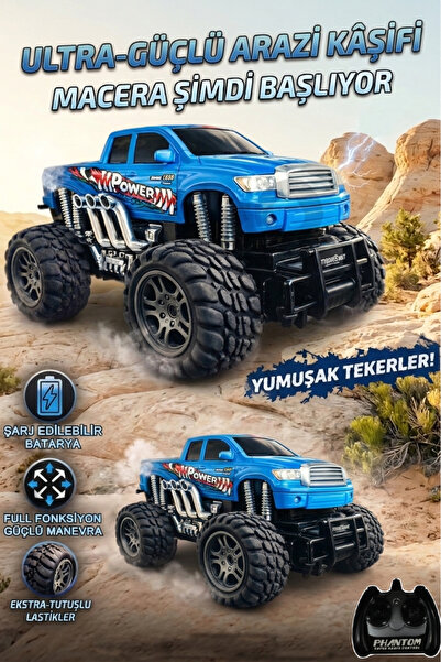MJ TOYS Uzaktan Kumandalı Off Road Arazi Araba 27 MHz Şarjlı Full Fonksiyon 4...