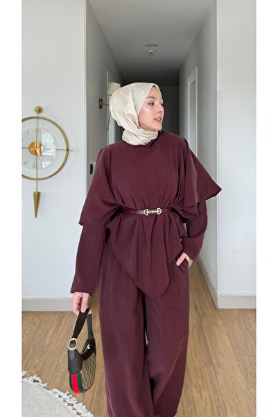 salisburys Molly Nelly Γυναικείο Σετ Παντελονιών με Λεπτομέρειες από Πελίνη