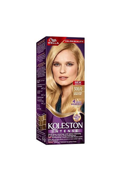 Koleston Intense Hair Color 308/0 Light Blonde with Argan Oil 50ml