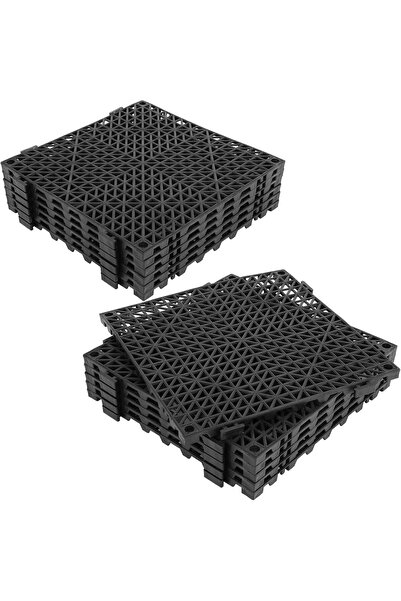 Yelajoy 12-Piece Interlocking Drainage Mat, 12"x12" PVC Non-Slip Splicing Flo...