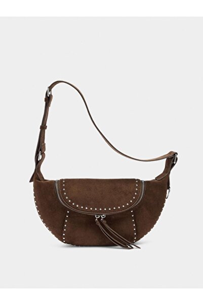 PARFOIS Kadın Zımba Detaylı Deri Efektli Çapraz Askılı Çanta