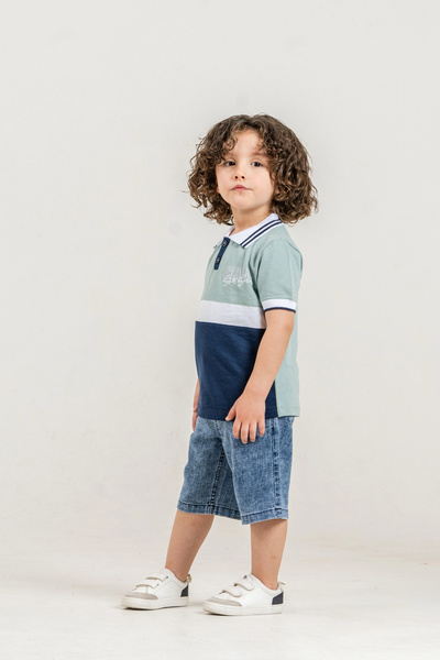 Bontino Boy's Dream Big Printed 100% βαμβακερό μπλουζάκι με λαιμόκοψη πόλο κα...