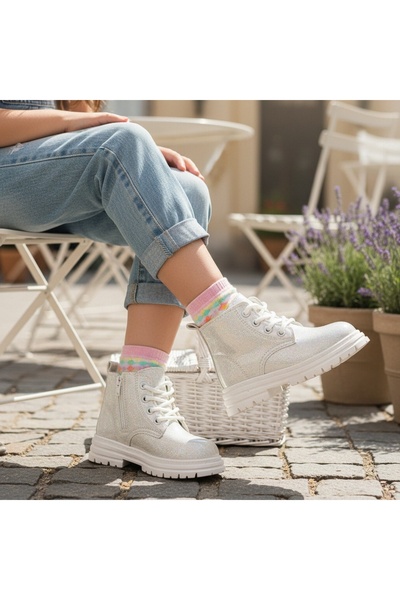 OEM Girls' boots with a shiny look, versatile model, casual wear, XA-125