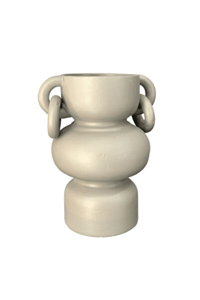 Nonno dekor Antique Earringed Bohemian Ceramic Vase, 22 X 17 cm