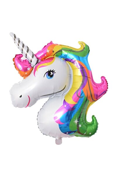 Balo Balon din folie în formă de cap de unicorn curcubeu 108 x 88 cm