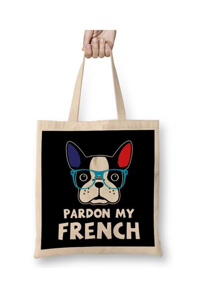 Generic Brand حقيبة حمل Pardon My French Funny French Bulldog Frenchie بمقبض ...