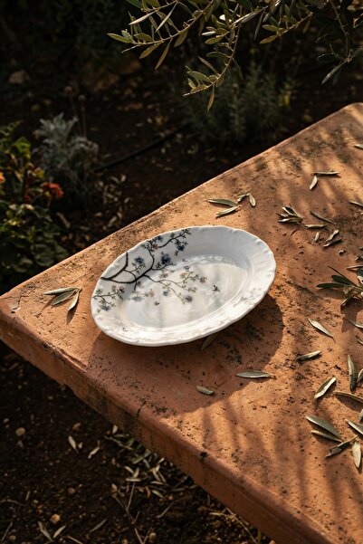 ACAR Silent Bloom Farfurie din porțelan tip barcă - 25 cm