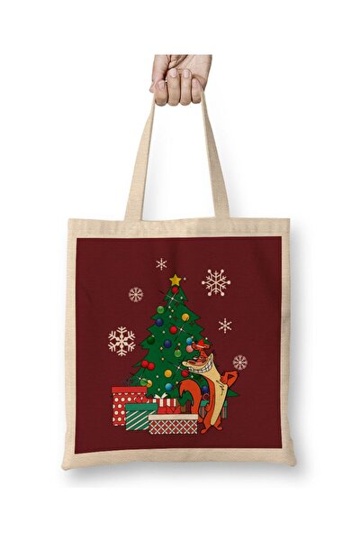 dekado I Am Weasel Around The Christmas Tree Tote Bag Long Handle