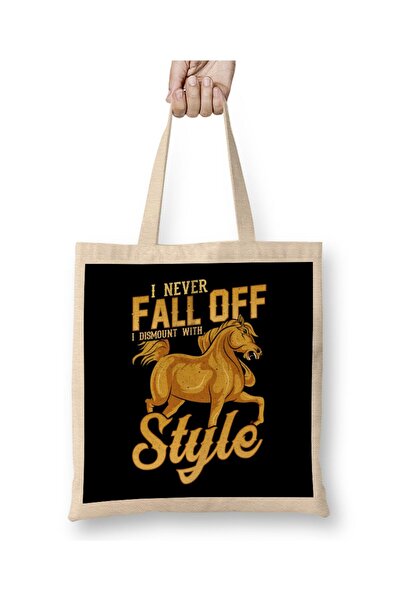 Generic Brand حقيبة قماش Funny I Never Fall Off I Dismount مع مقبض طويل على ش...