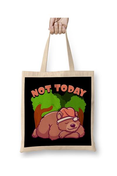 Generic Brand حقيبة قماش Nope Not Today Bear Cute Not Today Lazy Bear Sleepy ...
