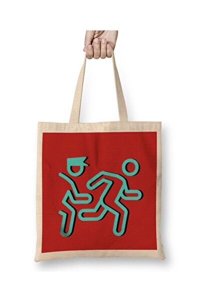 dekado Police Gift İdea Funny Saying Quote Cloth Bag Long Handle