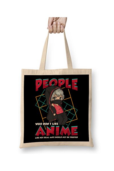 dekado Funny People Who Don't Like Anime Are Not Real Cloth Bag Long Handle