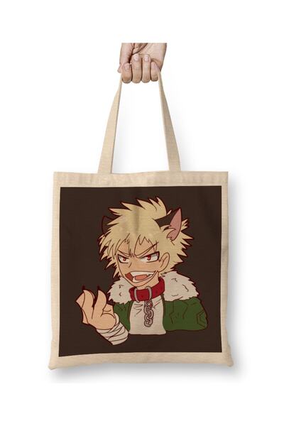 Generic Brand حقيبة قماش باكوغو كاتسوكي من My Hero Academia بمقبض طويل