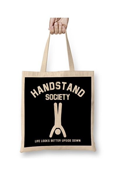 Generic Brand Handstand Society Life Looks Better Upside Down Cloth Bag Long ...