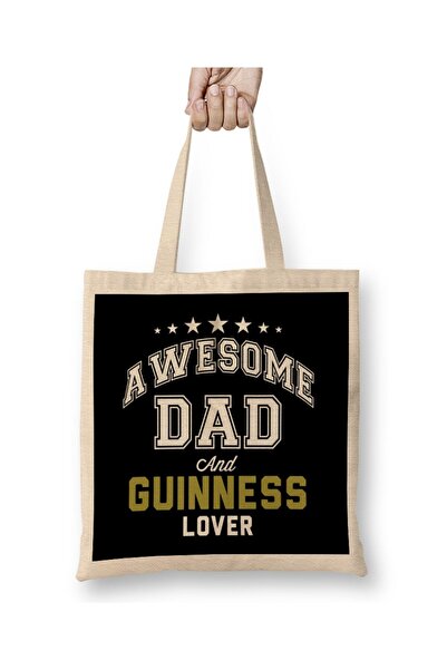 dekado Awesome Dad And Guinness Lover Tote Bag Long Handle