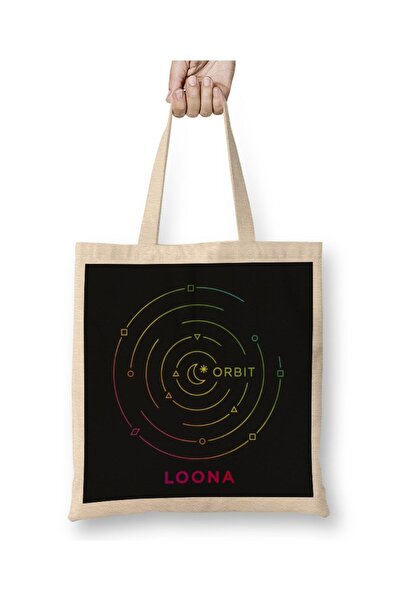 Generic Brand حقيبة حمل بشعار Kpop Girlgroup Loona Orbit Fandom بمقبض طويل