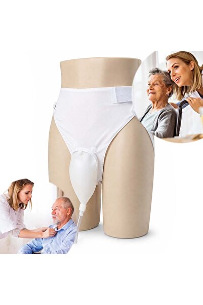 SUNUP SN-29977 Yaşlı Erkekler İçin Silikon İdrar Toplayıcı Külotlu Üniter Sis...