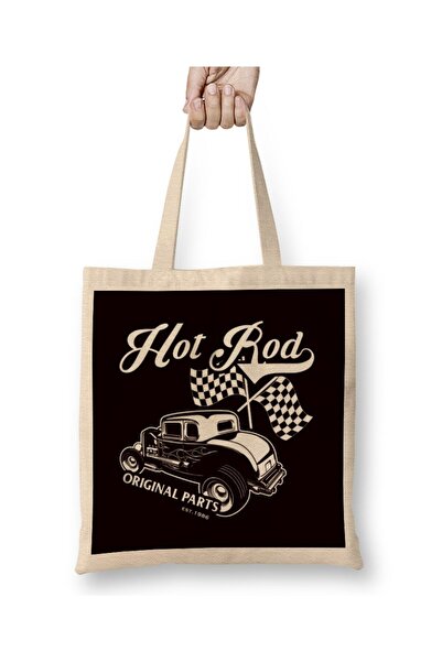 dekado Hot Rod Original Parts Classic Old American Engine Hotrod Tote Bag Lon...