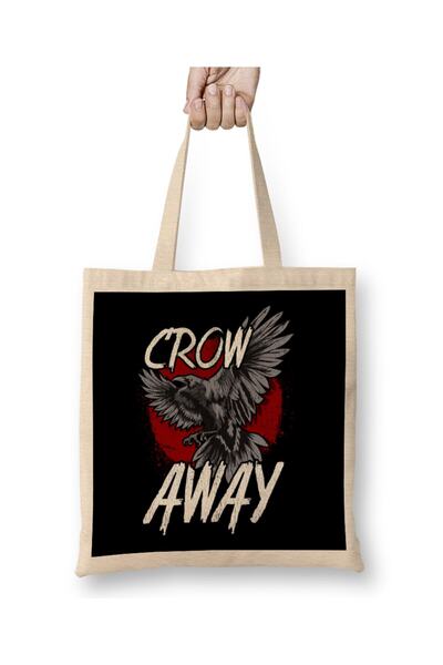 Generic Brand Crow Away Pun Funny Antisocial Gamer Introvert Cloth Bag Long H...