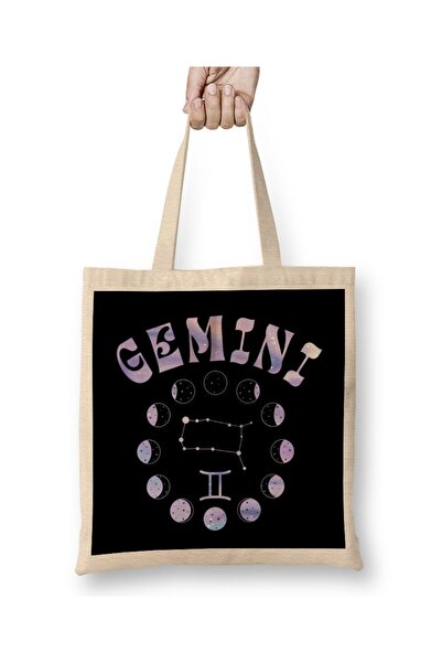 dekado Zodiac Sign Gemini Tote Bag Long Handle