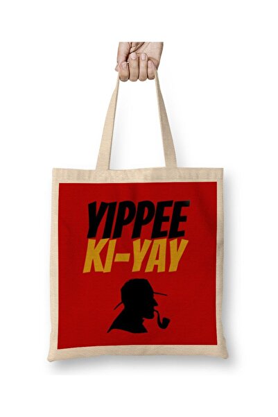 dekado Yippee Ki-yay Mother Fucker Quote حقيبة قماش بمقبض طويل