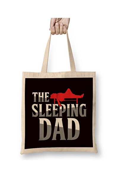 dekado The Sleeping Dad Papa Father Daddy Poppa Stepdad Husband Tote Bag Long...