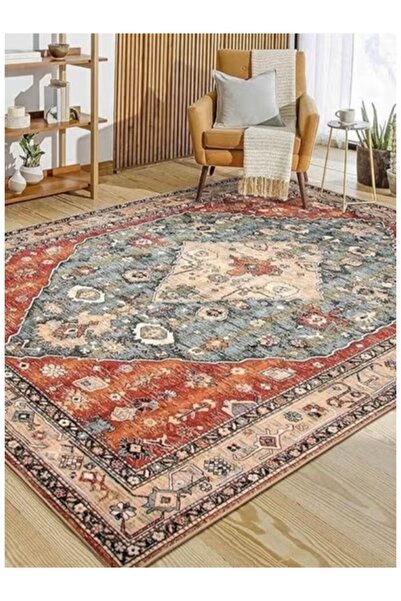 GENERAL Boho Tribal 200x140CM Non-Slip Rug, Soft Oriental Carpet with Rubber ...