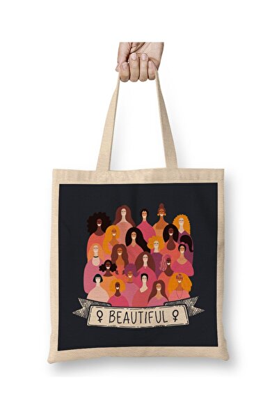 dekado حقيبة حمل ذات مقبض طويل من Girl Power Beautiful Banner