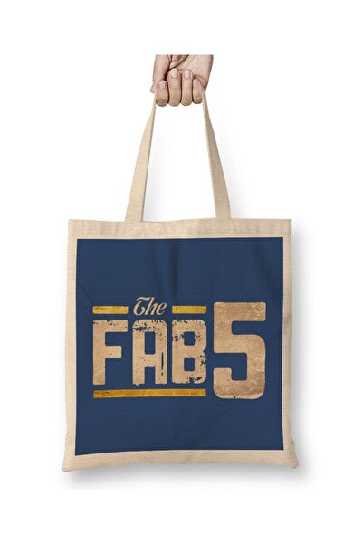 dekado Basketball Team Logo Fab 5 Basket Ball Tote Bag Long Handle