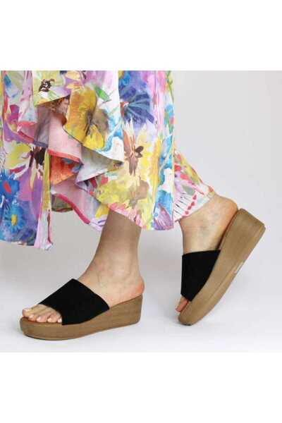 mm Women's summer slippers with thick soles, orthopedic FB-0071-BLACK