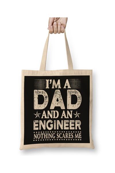 dekado Mens Dad And Engineer Funny Fathers Gift Ideas Tote Bag Long Handle
