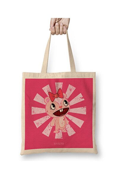 Generic Brand حقيبة حمل من Giggles Retro Japan Happy Tree Friends بمقبض طويل