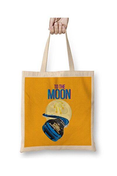 dekado حقيبة قماش من DOGECAR TO THE MOON Dogecoin Crypto Logo Merch بمقبض طويل