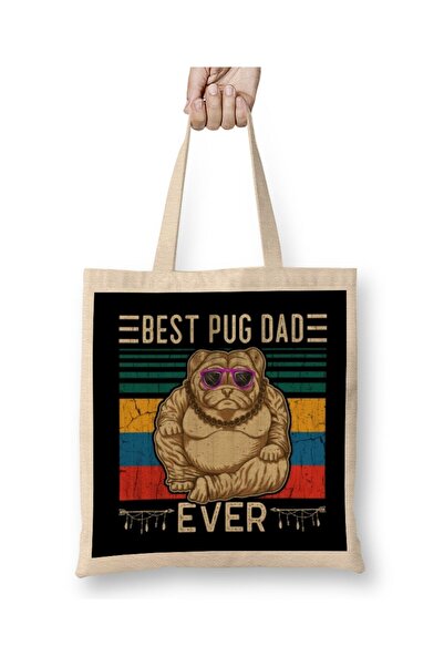 dekado حقيبة حمل من Best Pug Dad Ever Dog 01 بمقبض طويل