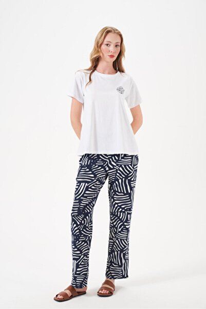 PJS Women's Ecru Pajama Set 29011