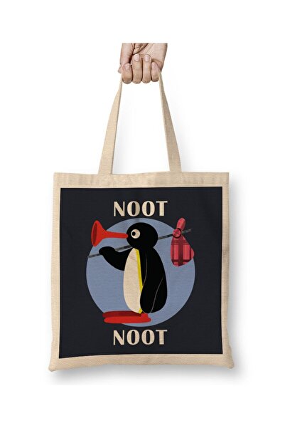 Generic Brand Pingu Noot Noot حقيبة ملابس بمقبض طويل