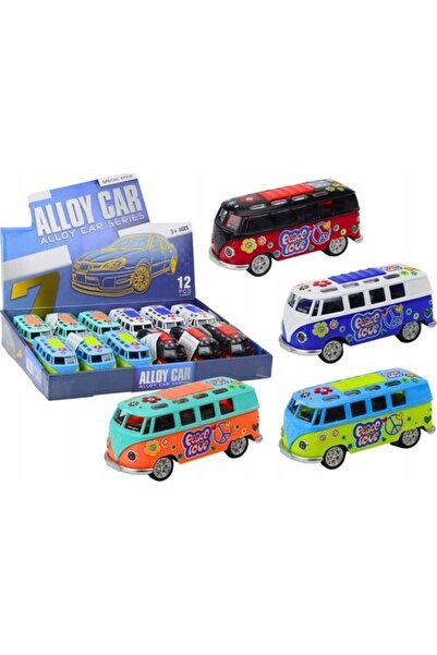 LeanToys Autobuz Camper 1:32 Metalic, cu Lumini, Sunete și Uși care se deschid