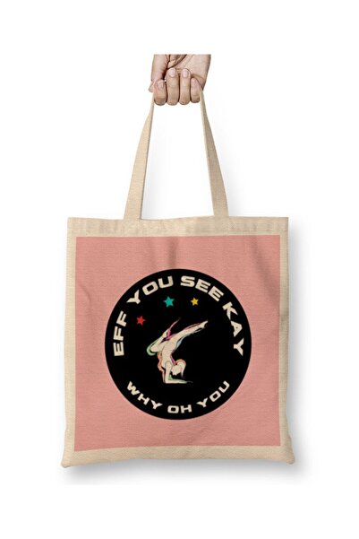 dekado Eff You See Kay Why Oh You YOGA LOVER Cloth Bag Long Handle