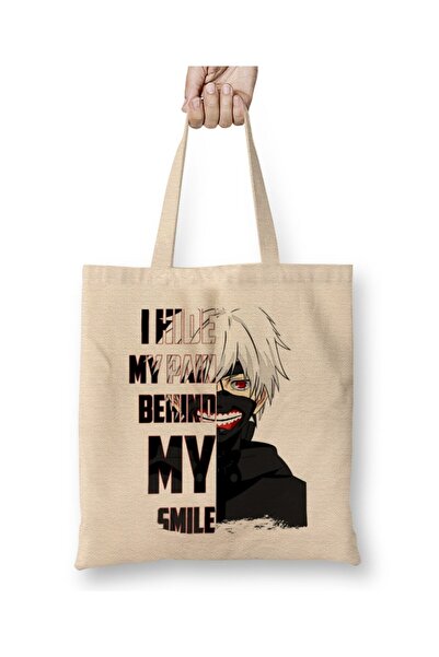 dekado Kanki Ken Tokyo Ghoul Quote Pain Behind Kaneki Cloth Bag Long Handle
