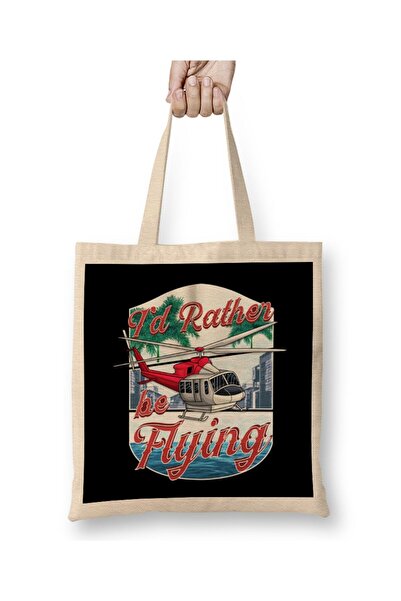 dekado حقيبة يد طويلة من I d Rather Be Flying Helicopter Pilot Aviation