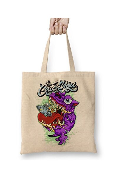 dekado Monster Grafitti Tote Bag Long Handle
