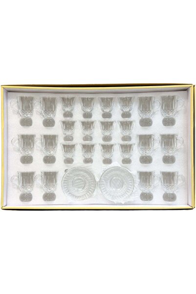 ALQANNAS 36-Piece Set of Crystal Tea Glasses, Coffee Cups, and Saucers | High...