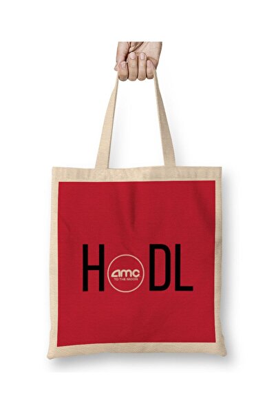 dekado HOLD AMC Stock TO THE MON Cloth Bag Long Handle