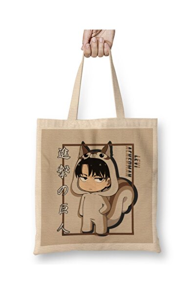 dekado Attack On Titan Chibi Levi 1 Tote Bag Long Handle