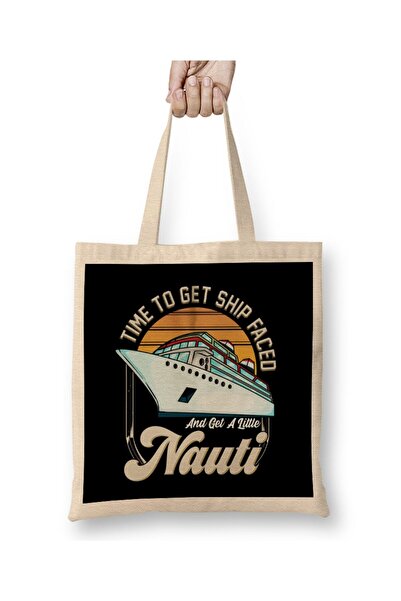 Generic Brand حقيبة قماشية من Time To Get Ship Faced And Get a Little Nauti ب...