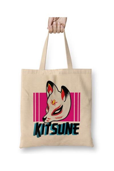 Generic Brand Kitsune Anime Illustration Tote Bag Long Handle