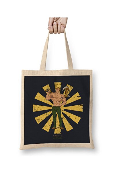 dekado حقيبة قماش Escanor Retro Japanese Seven Deadly Sins بمقبض طويل